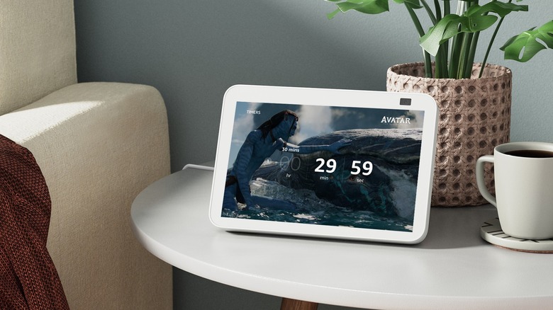 An Amazon Echo Show showing an Alexa timer