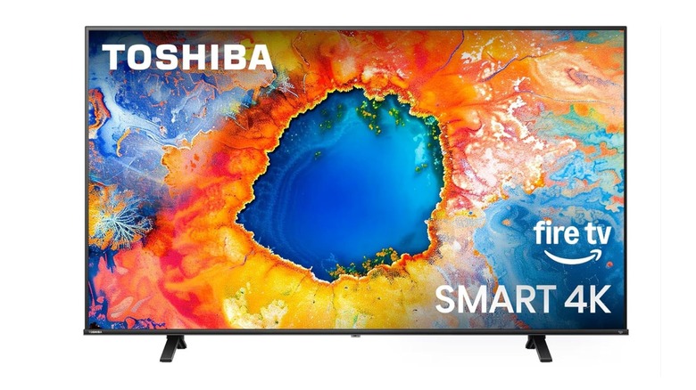 The Toshiba 65-inch C350 Series LED 4K UHD Smart TV against an all-white backdrop