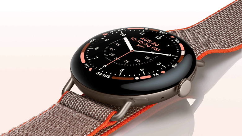 Close-up of Google Pixel Watch 5 Stephen Curry edition