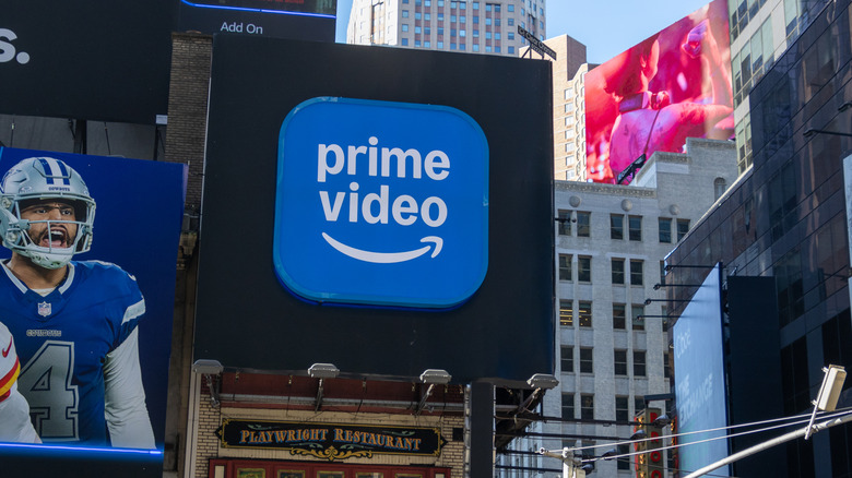 A Prime Video advertisement in Times Square, New York City.