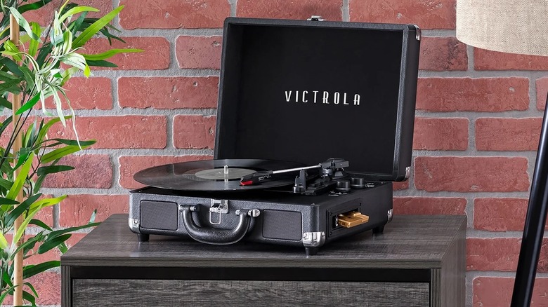 Victrola Journey+ Cassette portable record player with Bluetooth.