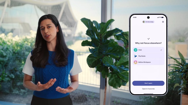 Google demonstrating the Pause Point feature in Android 17 during a livestream