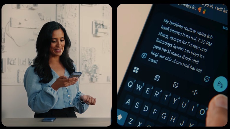 Google demonstrating the Rambler feature in Gemini Intelligence during a livestream