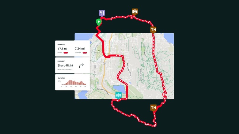 A custom map for a cycling route