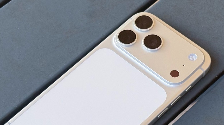 Silver iPhone 17 Pro Max on a table