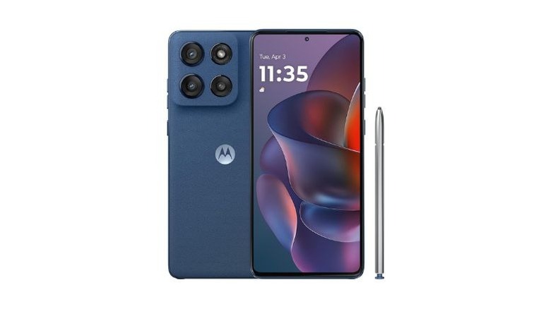 Motorola Moto G Stylus (2025) with a stylus pen