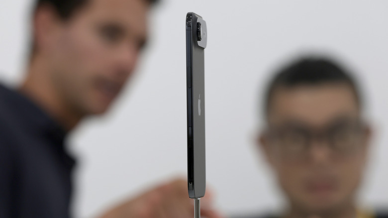 The ultra-thin iPhone Air on display.