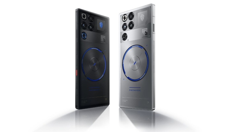 REDMAGIC 11S Pro shown in black and silver on a white background.