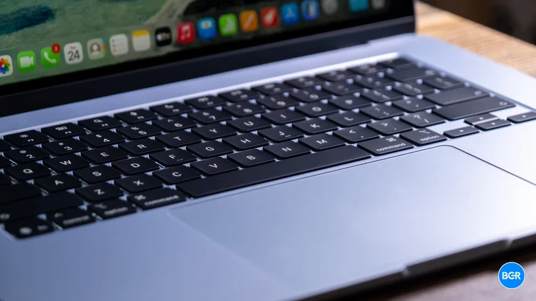 The M5 MacBook Air's keyboard in view