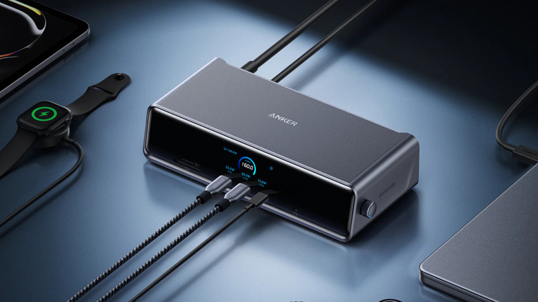 Anker accessory with smart display connected to different devices