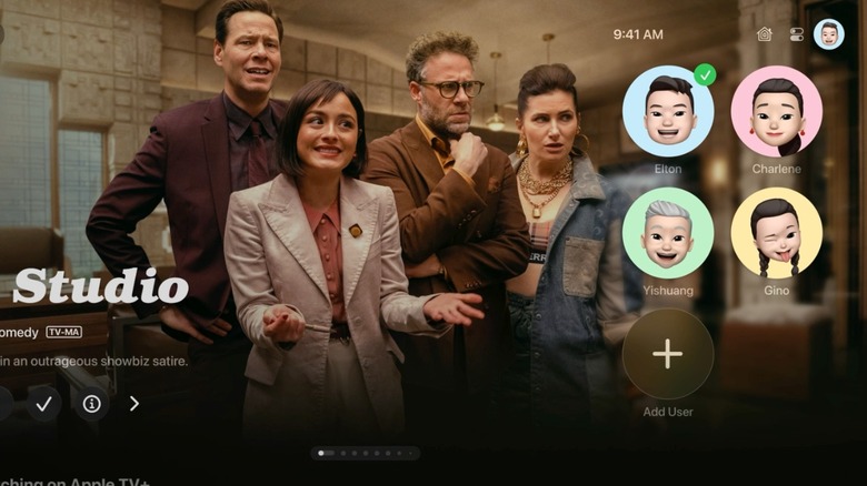Screenshot of the multiple profiles on Apple TV