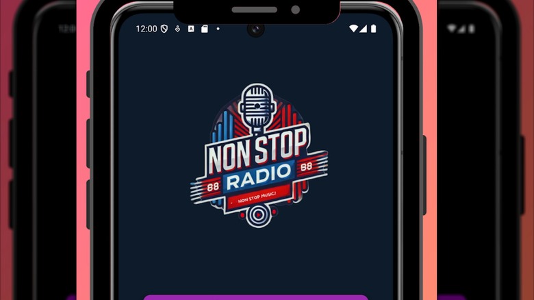 The Non Stop Radio logo on a phone