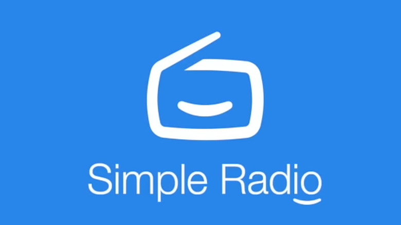 Simple Radio logo against a blue background