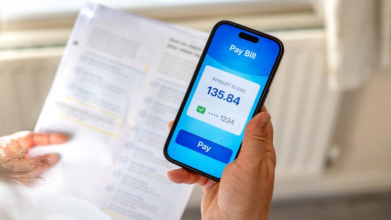 A utility bill displayed on a smartphone