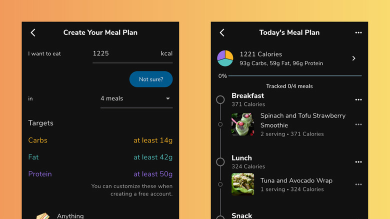 Eat This Much creating meal plan and sample meal plan