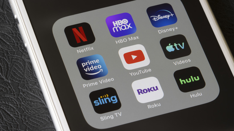 Entertainment apps on a smartphone.