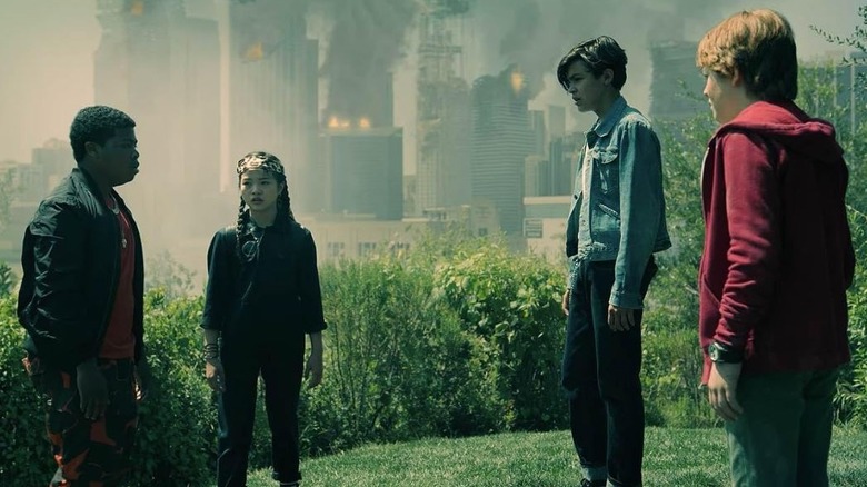 A still of the young characters from the Netflix movie Rim of the World.