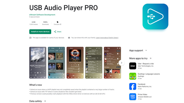 USB audio player pro app
