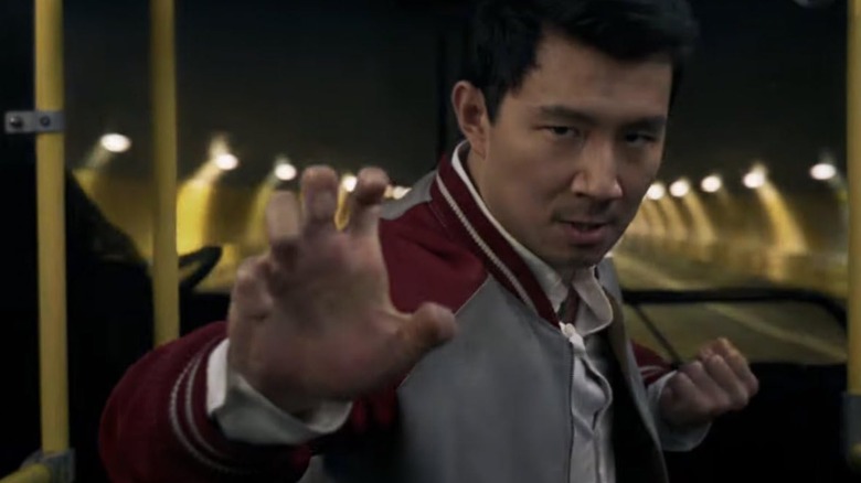 Shang-Chi (Simu Liu) in a fighting stance in Shang-Chi and the Legend of the Ten Rings