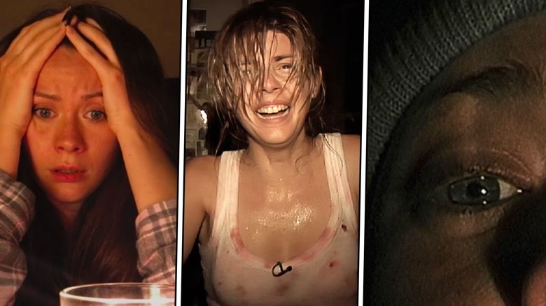 Shots from Host, Rec, and The Blair Witch Project side by side