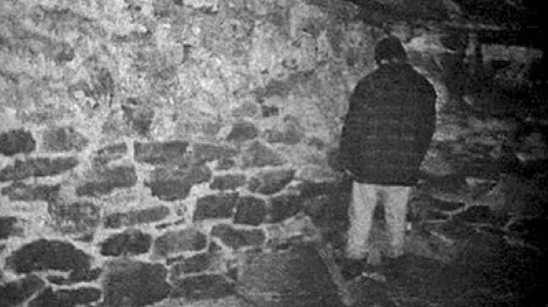 Man standing facing a wall in The Blair Witch Project