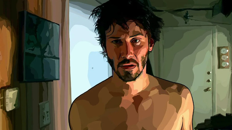 Bob Arctor looking rough in his apartment