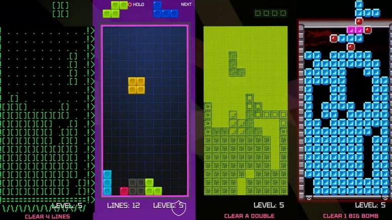 Tetris Time Wrap screenshot showing 4-player action