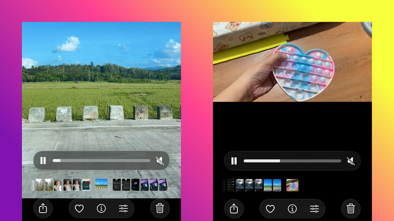 Photos app playing portrait and landscape videos with new video scrubber