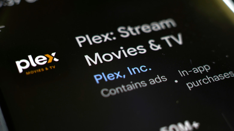 Plex app logo on an app store.