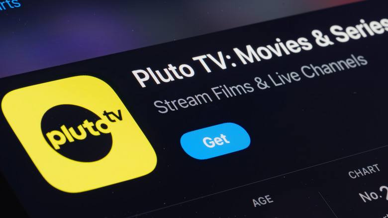 Pluto TV app icon on an app store.