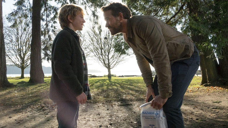 Walter Scobell and Ryan Reynolds as Adam Reed in The Adam Project