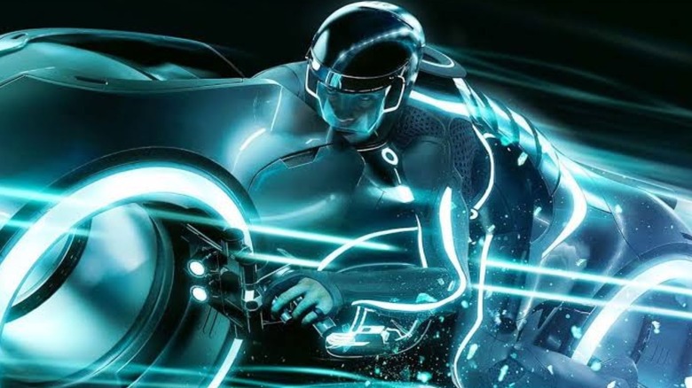 Sam Flynn on a Lightcycle in Tron
