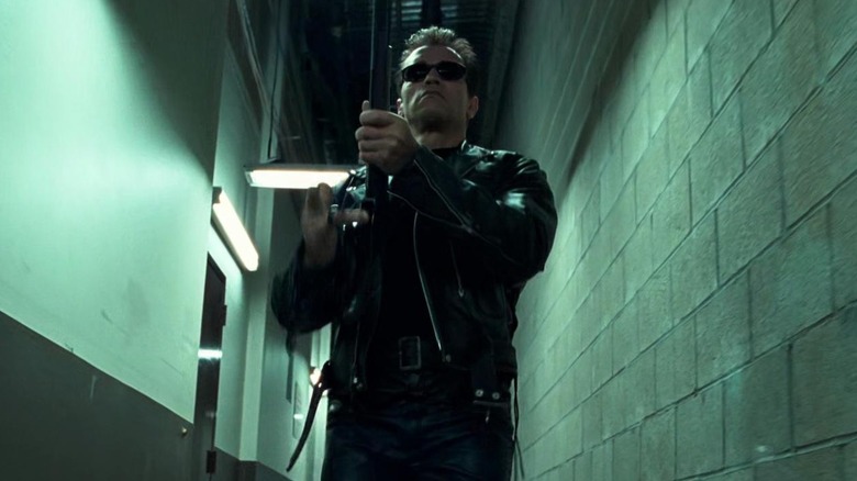 The T-800 wielding a shotgun in Terminator 2: Judgment Day