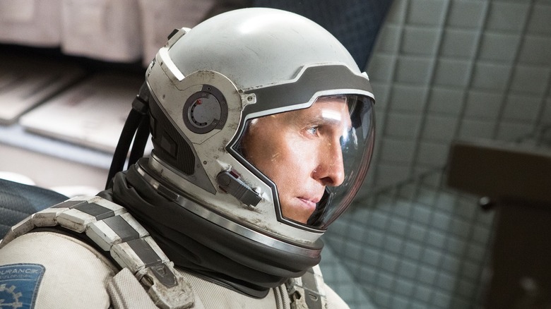 Cooper (Matthew McConaughey) in a spacesuit in Interstellar