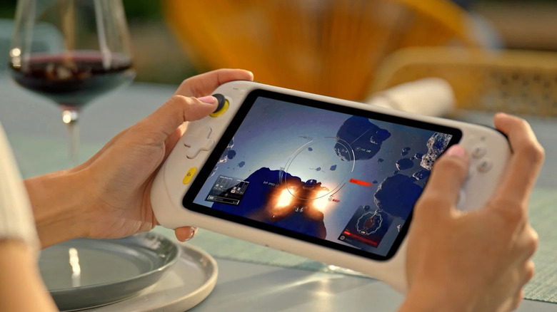 Logitech G Cloud console being played at dinner table