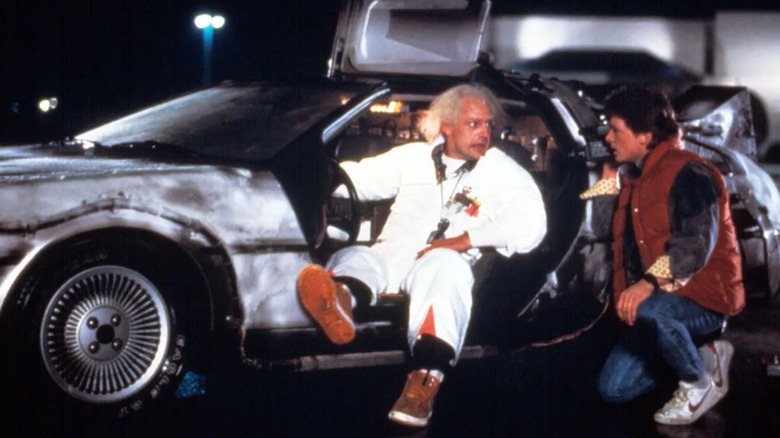 Doc talking to Mary in the DeLorean in Back to the Future