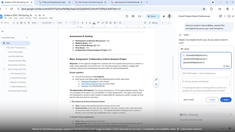 Using Connected Apps with Gemini in Chrome.