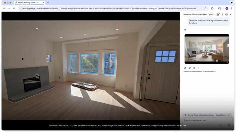 Using Nano Banana to generate an image in Chrome.