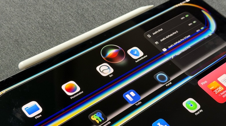 Close-up shot of Siri AI on the iPad Pro