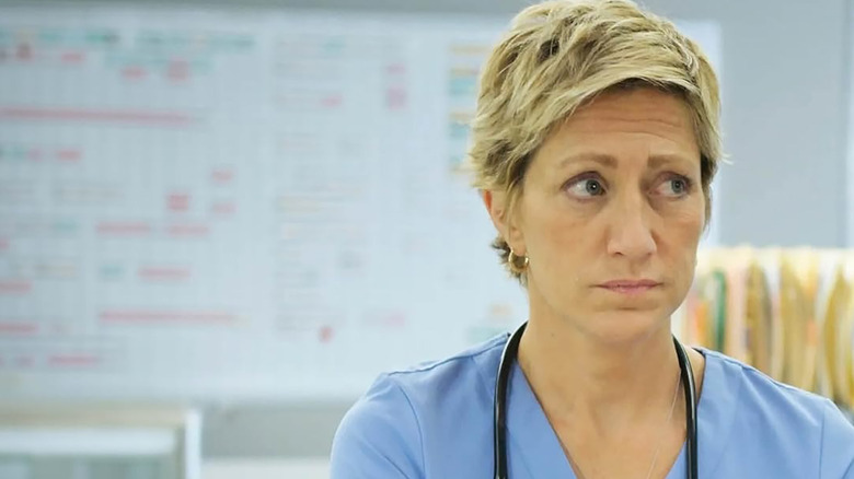 Jackie looking worried in Nurse Jackie.