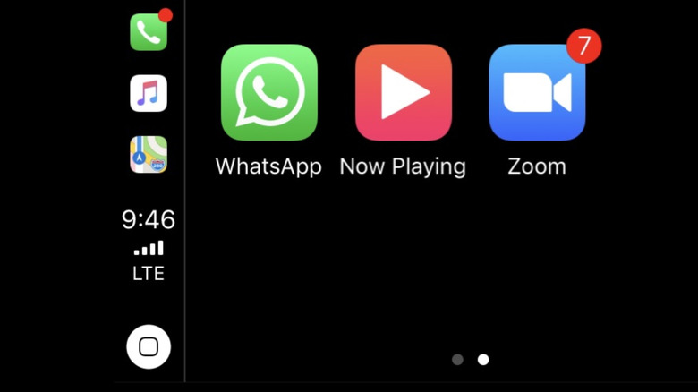 Zoom app on CarPlay display