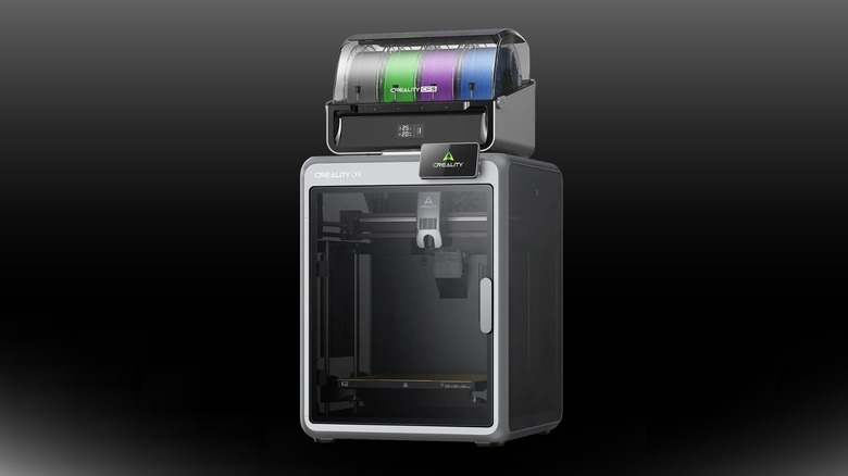 Creality K2 Combo on a black to white gradient background