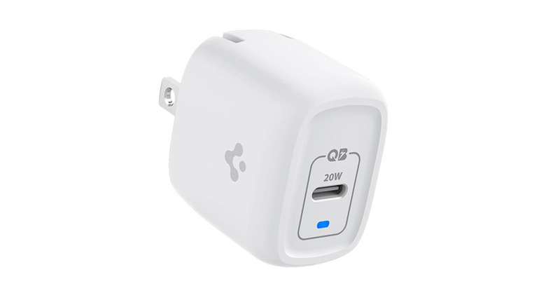 The Spigen ArcStation Pro 20W USB-C charger against a white background