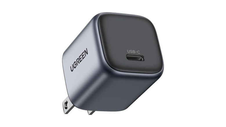 The Ugreen 30W USB-C charger against a white background
