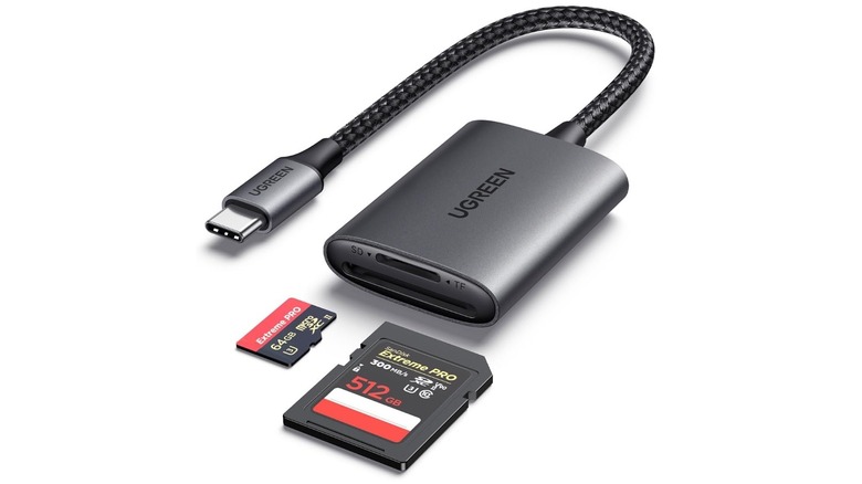 Mockup of an SD card reader