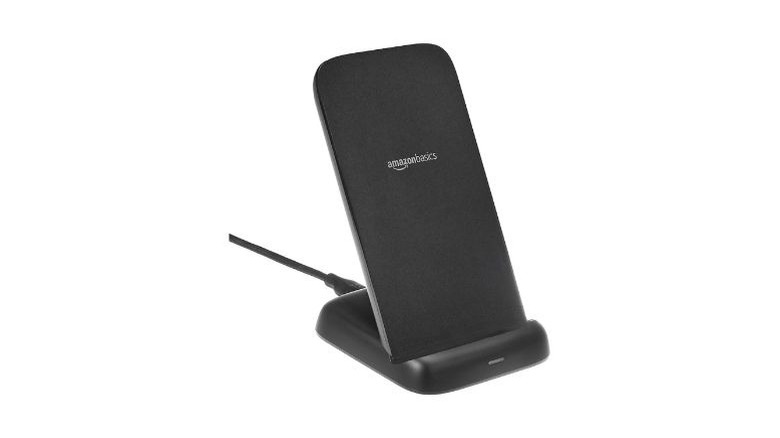 Black Amazon Basics Qi Wireless Charging Stand