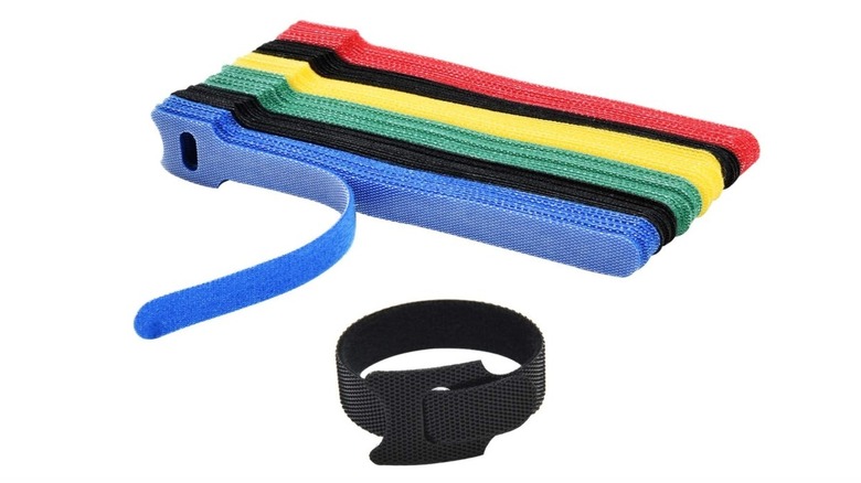 Multicolor Hmrope reusable cable ties.