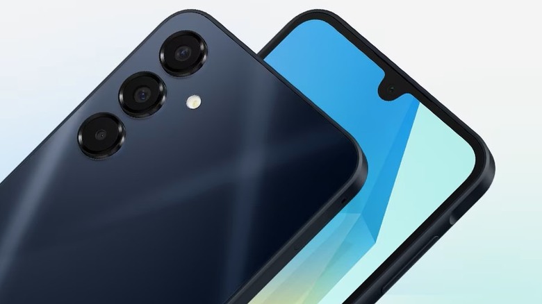 Samsung Galaxy A16 5G with three rear cameras and a teardrop-notch display