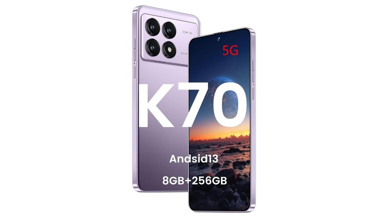 Deepbito K70 smartphone on white background