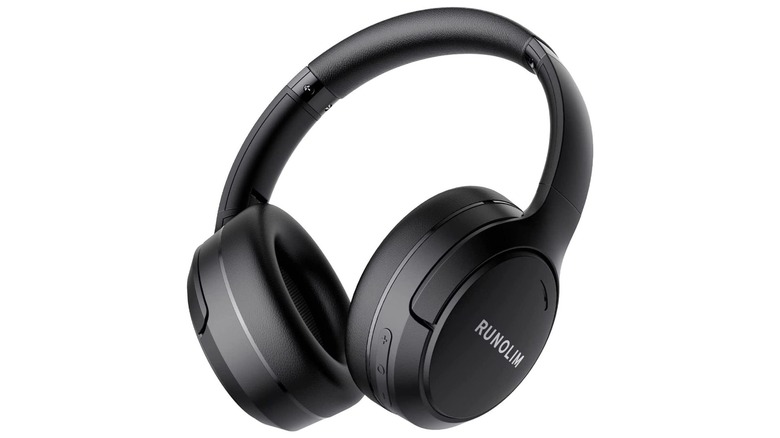 An Amazon promotional image for the Runolim Hybrid Active Noise Cancelling Headphones